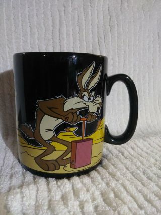 Wile Coyote Genius At Work Jumbo Mug Xl 4 " X 5 " 1994 Warner Bros Coffee Cup Big