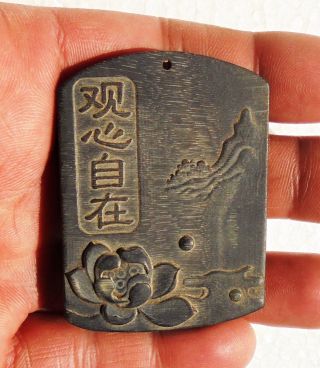 Cina (china) : Old Chinese Carved Horn Pendant