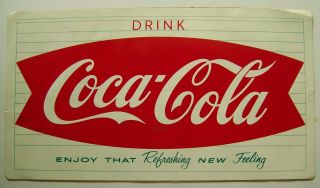 Coca Cola Advertising Sign Decal With Fish Tail Coke Logo Pre 1963 Postal Zone