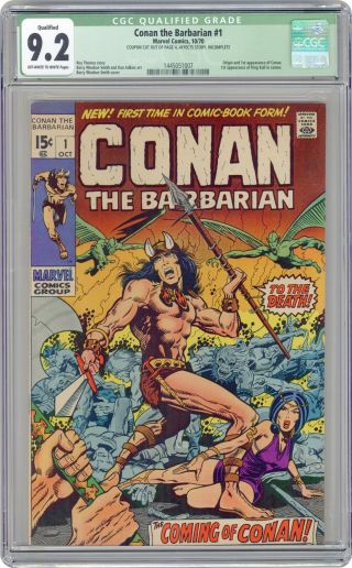 Conan The Barbarian (marvel) 1 1970 Cgc 9.  2 Qualified 1445051007