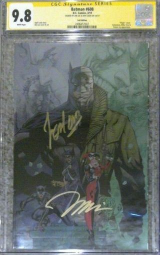 Batman 608 Foil Variant_cgc 9.  8 Ss_signed By Jim Lee And Jeph Loeb