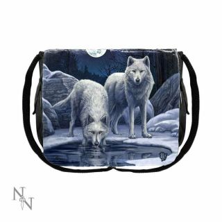 Warriors Of Winter Wolf Shoulder / Messenger Fantasy Art Bag By Lisa Parker