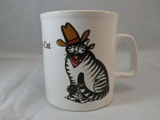 Vintage 70 ' s Kliban Cowboy Good - Ole - Cat Coffee Mug 3