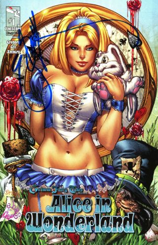 Grimm Fairy Tales Alice In Wonderland 1 Variant Edition Signed Eric Basaldua