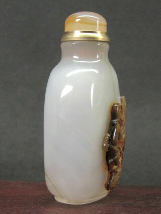 Chinese “Liu Hai” Toad Carved Natural Agate Snuff Bottle 6