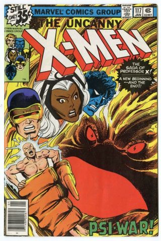 X - Men 117 Nm - 9.  2 White Pages Psi - War Marvel 1979