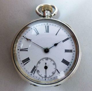 Antique Omega Silver Open Face Pocket Watch C.  1920
