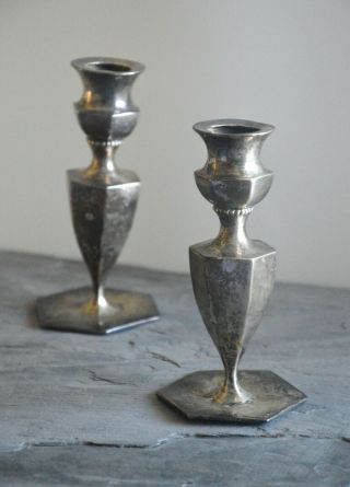 Vintage Candle Holders,  Sterling Silver,  780x,  By Reed & Barton