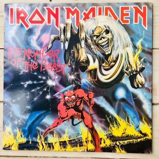 Iron Maiden The Number Of The Beast Vinyl Lp 1st Press 1982 A2 B3 Merch Insert