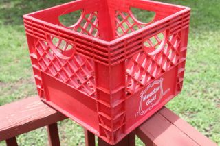 Vintage RED Ft Fort Worth Texas Meadow Gold Dairy Heavy Duty Plastic Milk Crate 2