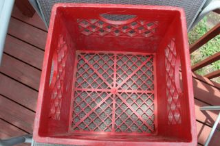 Vintage RED Ft Fort Worth Texas Meadow Gold Dairy Heavy Duty Plastic Milk Crate 3