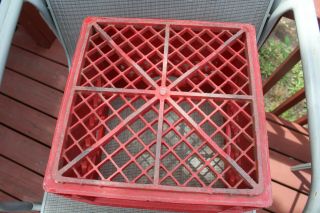 Vintage RED Ft Fort Worth Texas Meadow Gold Dairy Heavy Duty Plastic Milk Crate 4