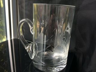 Crystal Glass Pint Of Beer Tankard Water Mugs Engraved With Bird 500ml Cups