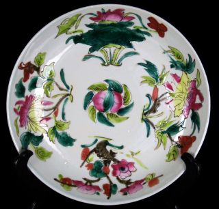 Antique Chinese Hand Painted Enamel Famille Rose 9 " Porcelain Plate