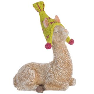 Llama With Knit Hat Statue.  Cute Knick - Knacks For A Well - Loved Home