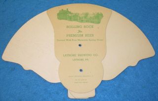 Vintage Rolling Rock Beer Advertising Hand Fan Latrobe Brewing Co Pa