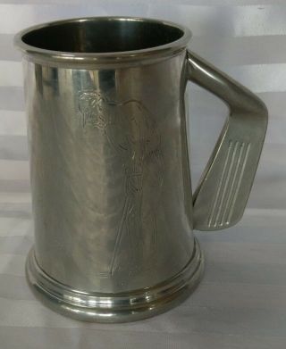 Vintage Pewter Tankard With Golf Putter Handle Engraved With Golfers