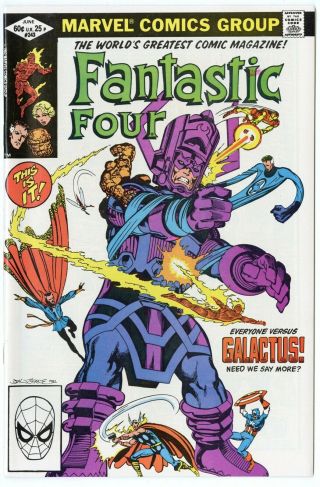 Fantastic Four 243 Nm/mt 9.  8 White Pages Galactus Marvel 1982