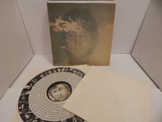 John Lennon Imagine Beatles With Poster Og 1971 Apple Sw3379 Bell Sound 1p Lp Nm