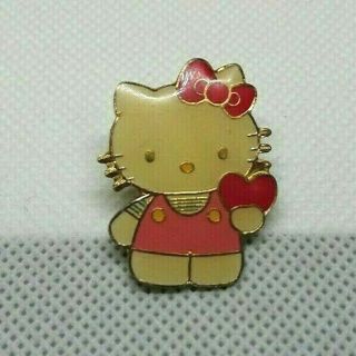 Sanrio Hello Kitty Japan Holding Heart Pin Vintage Rare