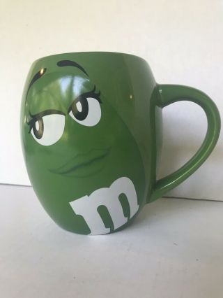 M&ms “melt For No One” Miss Green M&m Candy Novelty Ceramic Coffee Mug Handle
