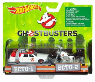 Ghostbusters Hot Wheels 1:64 Diecast Ecto - 1 And Ecto - 2 Vehicles
