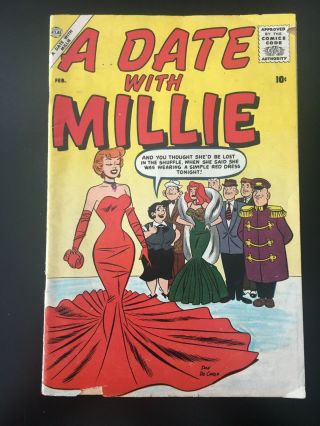 A Date With Millie 3 - 1957 Atlas - Dan Decarlo Art - Millie The Model - Rare - Stan Lee