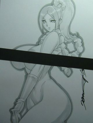 Mai Shiranui King Of Fighters Girl Sexy Busty Sketch Pinup - Daikon Art