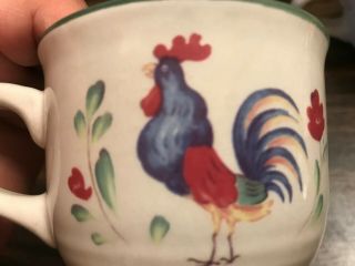 SET OF 4 Vintage Rooster Chicken Figurine TEA CUPS 3