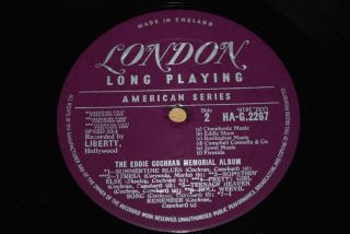 THE EDDIE COCHRAN MEMORIAL ALBUM UK LP 1ST PRESS 1960 LONDON MONO PLUM HAG 2267 4
