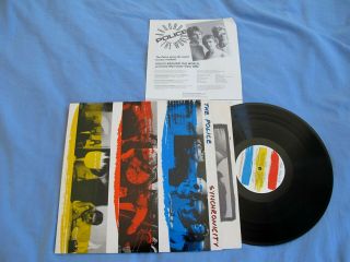 The Police Synchronicity 1983 Press Sp 3735 Nm - Vinyl Lp With Inner