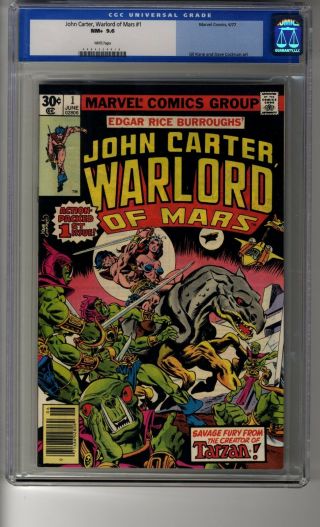 John Carter Warlord Of Mars 1 - Cgc 9.  6 White Pages - First App John Carter