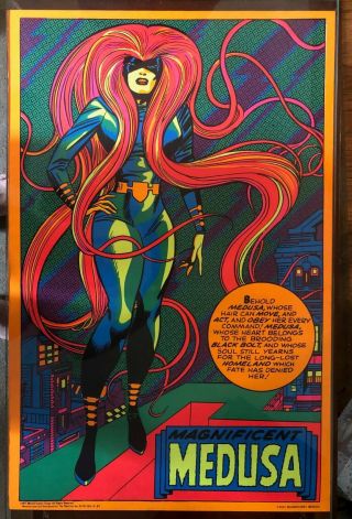Marvel Heroes 1971 Third Eye Black - Light Poster 4013 Medusa Kirby