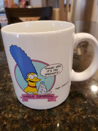 Vintage 1990 Matt Groening The Simpsons Marge Simpson Ceramic Mug Cup