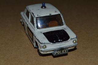 Vintage Corgi Toys No.  506 Sunbeam Imp Police Car Diecast Model 1960s White Roof 2