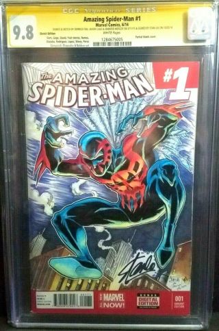 Spider - Man 1 (2014) Cgc 9.  8 Ssx4 / Signed By Stan Lee