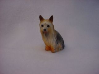 Silky Terrier Dog Figurine Puppy Hand Painted Resin Miniature Small Mini Statue