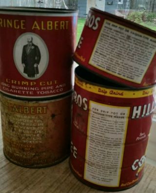 Vintage Hills Bros.  Coffee Tin Cans and Vintage Prince Albert Tobacco Tin Cans 8