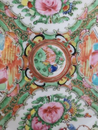 Antique Chinese Porcelain Rose Medallion Octagonal Plate Jingdezhen China 1 6