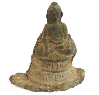Antique 18th Century Burmese Cast Lead Metal Buddha South East Asian