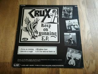 Crux 4 Track 12 " Not Lp Keep On Running Uk No Future 1st Press Punk Oi Isd Kbd