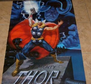 Ultra Rare Thor & Loki Avengers Marvel Comics Vintage 1988 Poster By Ron Frenz