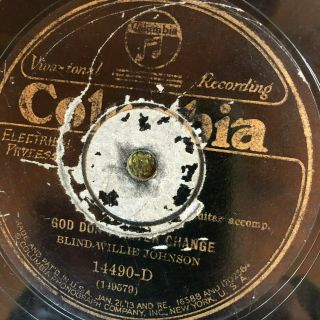 Columbia 14490d Blind Willie Johnson Light Shine On Me 1928 78 Rpm G - Classics