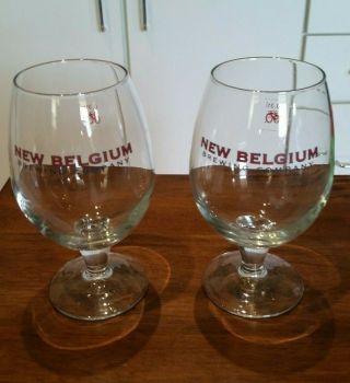 Set Of Two 2 Belgium Brewing Company Beer Drinking Stemmed Glass