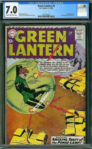 Green Lantern 3 (dc,  1960) Cgc 7.  0