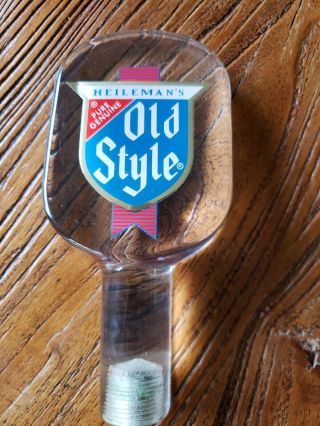 Heilemans Old Style Lucite Beer Tap Handle Knob Tap - Oval Style - Vintage
