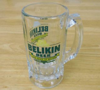 Belikin Thick Beer Glass Mug " The Beer Of Belize " San Pedro