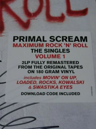 PRIMAL SCREAM MAXIMUM ROCK ' N ' ROLL THE SINGLES VOLUME 1 SIGNED LP VINYL RECORD 2