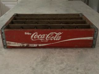 Vintage Red Wooden Coca Cola Coke 24 Bottle Crate Carrier Box