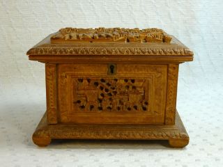 Antique Chinese Carved Wood Box